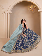 Marvelous Art Silk Lehenga Choli In Teal